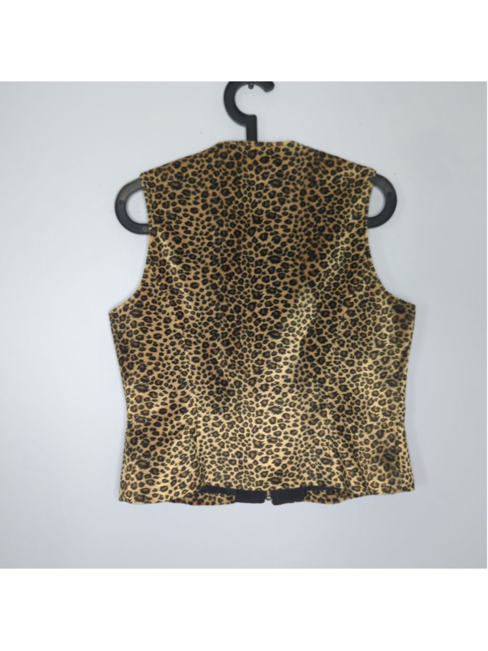 Vintage Ingenuity Leopard Print Sleeveless Zip Vest Made in Canada Size 14/ L - Picture 3 of 14